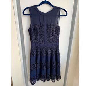 Navy lace dress by Adelyn Rae